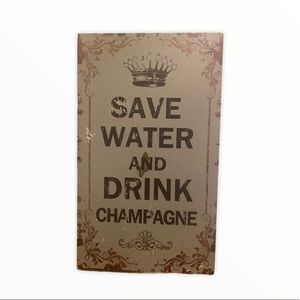 Save water drink champagne canvas